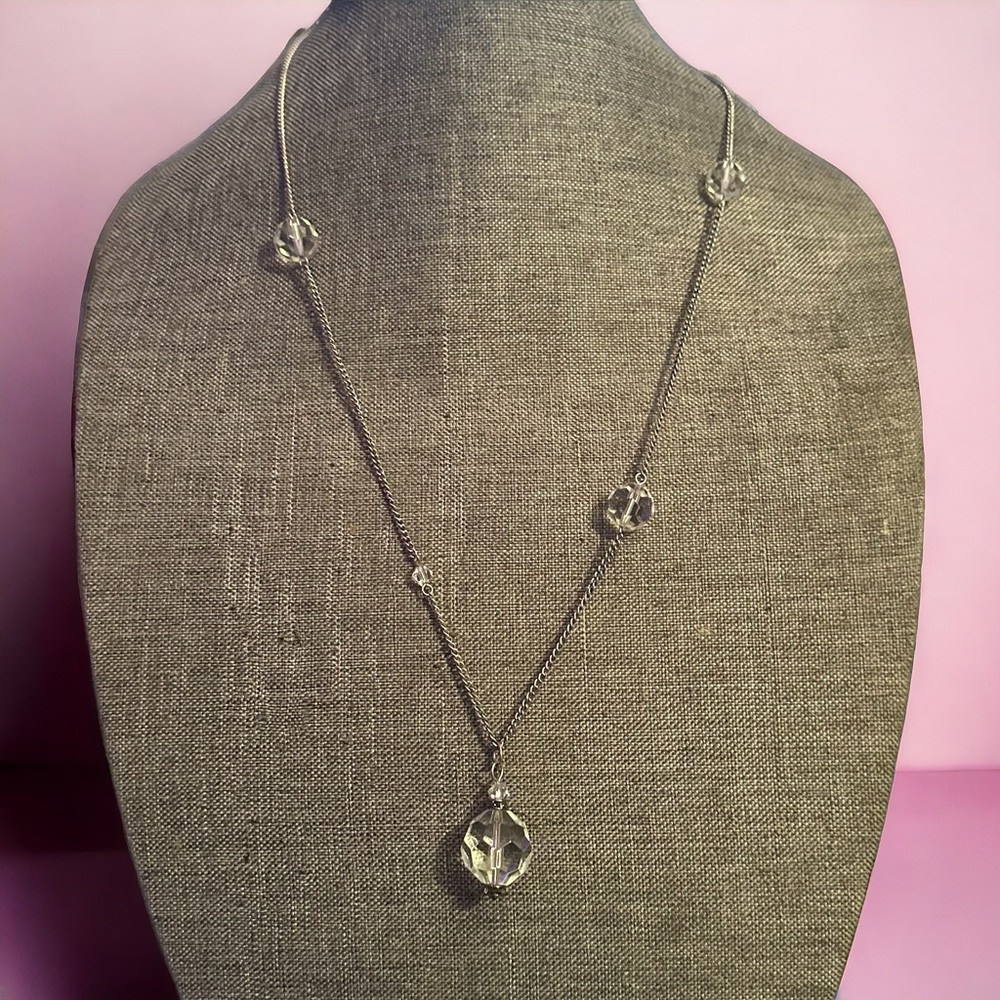 Vintage Perch long glass bead chain necklace